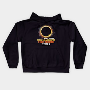 Total Solar Eclipse 04 08 24 Fort Worth Texas Eclipse 2024 Kids Hoodie